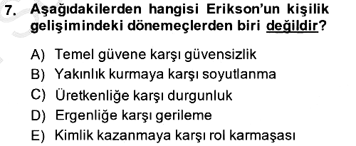 Birey ve Davranış 2013-2014 Dönem Sonu Sınavı - 7. soru