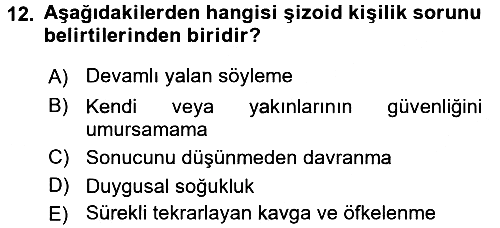 Birey ve Davranış 2015-2016 Dönem Sonu Sınavı - 12. soru
