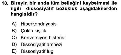 Birey ve Davranış 2017-2018 Dönem Sonu Sınavı - 10. soru