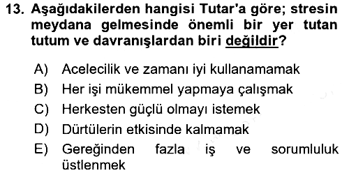 Birey ve Davranış 2017-2018 Dönem Sonu Sınavı - 13. soru