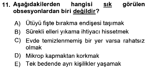 Birey ve Davranış 2015-2016 Tek Ders Sınavı - 11. soru