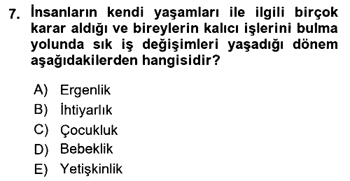 Birey ve Davranış 2024-2025 Yaz Okulu Sınavı - 7. soru
