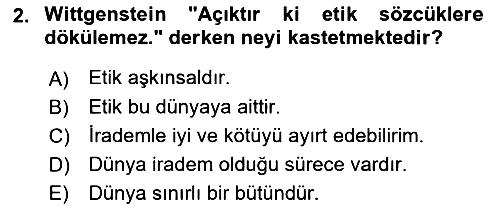 Çağdaş Felsefe 1 2017-2018 3 Ders Sınavı - 2. soru