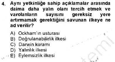 Çağdaş Felsefe 1 2014-2015 Ara Sınav - 4. soru