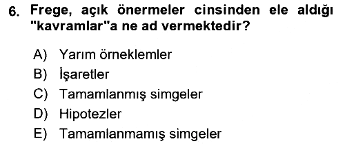 Çağdaş Felsefe 1 2019-2020 Ara Sınav - 6. soru