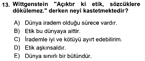 Çağdaş Felsefe 1 2019-2020 Ara Sınav - 13. soru