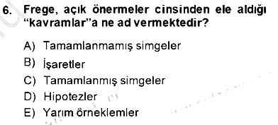 Çağdaş Felsefe 1 2014-2015 Dönem Sonu Sınavı - 6. soru