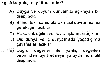 Çağdaş Felsefe 2 2014-2015 Ara Sınav - 10. soru