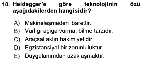 Çağdaş Felsefe 2 2015-2016 Ara Sınav - 10. soru