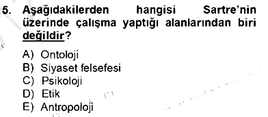 Çağdaş Felsefe 2 2012-2013 Dönem Sonu Sınavı - 5. soru