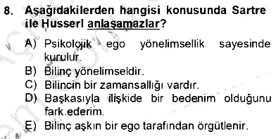 Çağdaş Felsefe 2 2012-2013 Dönem Sonu Sınavı - 8. soru