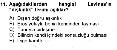 Çağdaş Felsefe 2 2012-2013 Dönem Sonu Sınavı - 11. soru