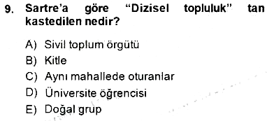 Çağdaş Felsefe 2 2014-2015 Dönem Sonu Sınavı - 9. soru
