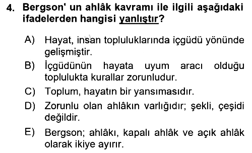 Çağdaş Felsefe 2 2023-2024 Dönem Sonu Sınavı - 4. soru