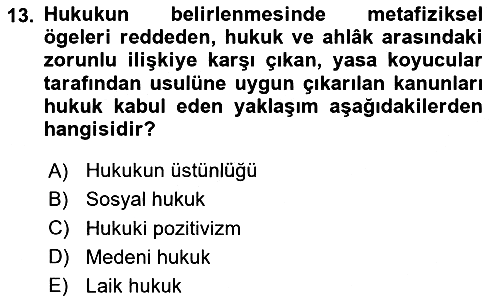 Çağdaş Felsefe 2 2023-2024 Dönem Sonu Sınavı - 13. soru