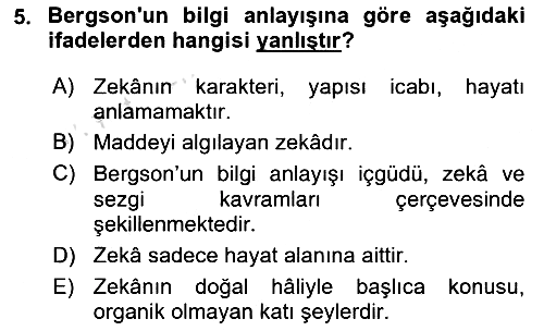 Çağdaş Felsefe 2 2020-2021 Yaz Okulu Sınavı - 5. soru