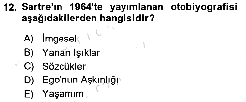 Çağdaş Felsefe 2 2021-2022 Yaz Okulu Sınavı - 12. soru