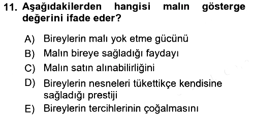Çağdaş Sosyoloji Kuramları 2017-2018 3 Ders Sınavı - 11. soru