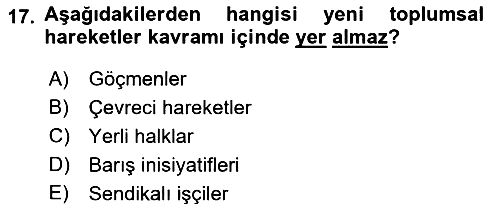 Çağdaş Sosyoloji Kuramları 2018-2019 3 Ders Sınavı - 17. soru