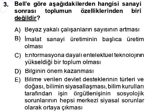 Çağdaş Sosyoloji Kuramları 2014-2015 Ara Sınav - 3. soru
