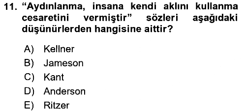 Çağdaş Sosyoloji Kuramları 2016-2017 Ara Sınav - 11. soru