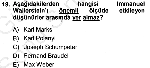 Çağdaş Sosyoloji Kuramları 2014-2015 Dönem Sonu Sınavı - 19. soru