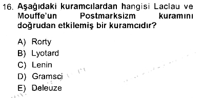Çağdaş Sosyoloji Kuramları 2012-2013 Tek Ders Sınavı - 16. soru