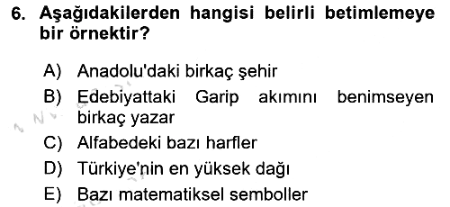 Dil Felsefesi 2018-2019 3 Ders Sınavı - 6. soru