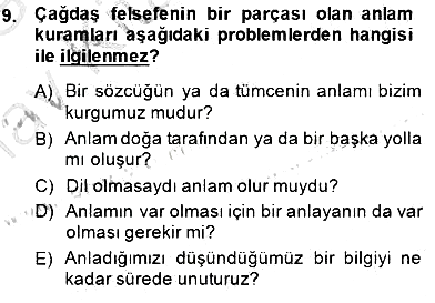 Dil Felsefesi 2014-2015 Ara Sınav - 9. soru
