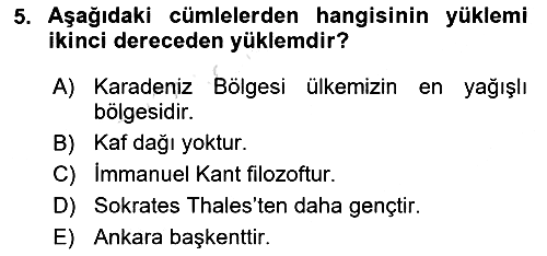 Dil Felsefesi 2017-2018 Ara Sınav - 5. soru