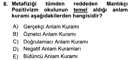 Dil Felsefesi 2022-2023 Ara Sınav - 8. soru