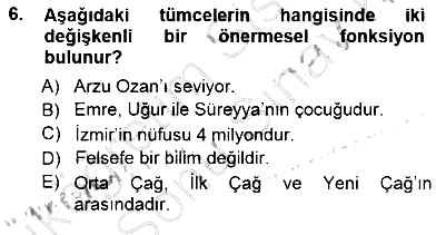 Dil Felsefesi 2012-2013 Dönem Sonu Sınavı - 6. soru