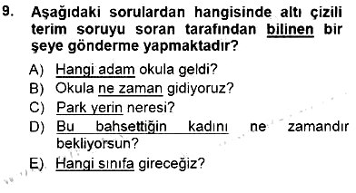 Dil Felsefesi 2012-2013 Dönem Sonu Sınavı - 9. soru