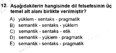 Dil Felsefesi 2012-2013 Dönem Sonu Sınavı - 12. soru