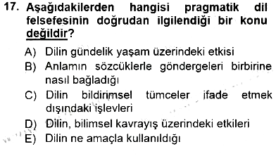 Dil Felsefesi 2012-2013 Dönem Sonu Sınavı - 17. soru