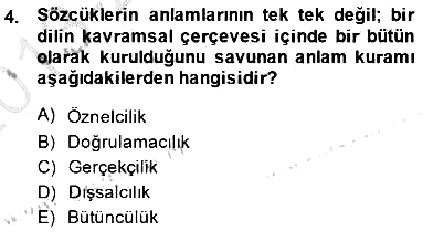 Dil Felsefesi 2013-2014 Dönem Sonu Sınavı - 4. soru