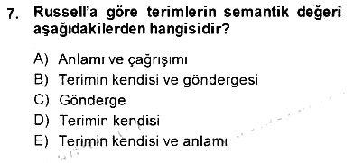 Dil Felsefesi 2013-2014 Dönem Sonu Sınavı - 7. soru