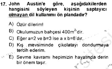 Dil Felsefesi 2013-2014 Dönem Sonu Sınavı - 17. soru