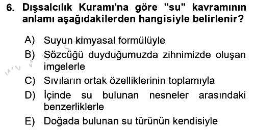 Dil Felsefesi 2019-2020 Dönem Sonu Sınavı - 6. soru