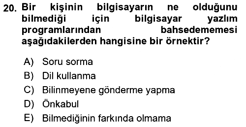 Dil Felsefesi 2021-2022 Dönem Sonu Sınavı - 20. soru