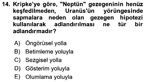 Dil Felsefesi 2022-2023 Dönem Sonu Sınavı - 14. soru