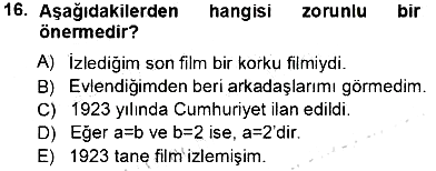 Dil Felsefesi 2013-2014 Tek Ders Sınavı - 16. soru