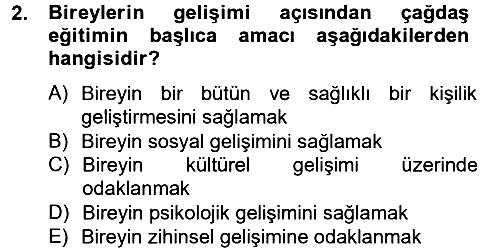Eğitim Psikolojisi 2012-2013 Ara Sınav - 2. soru