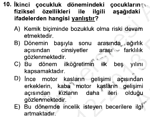 Eğitim Psikolojisi 2012-2013 Ara Sınav - 10. soru