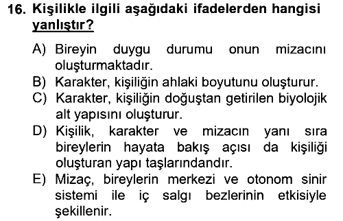 Eğitim Psikolojisi 2012-2013 Ara Sınav - 16. soru