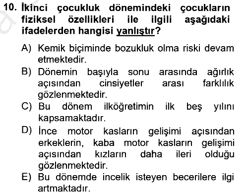 Eğitim Psikolojisi 2013-2014 Ara Sınav - 10. soru
