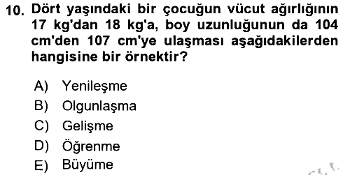 Eğitim Psikolojisi 2016-2017 Ara Sınav - 10. soru