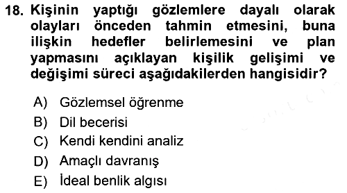 Eğitim Psikolojisi 2018-2019 Ara Sınav - 18. soru