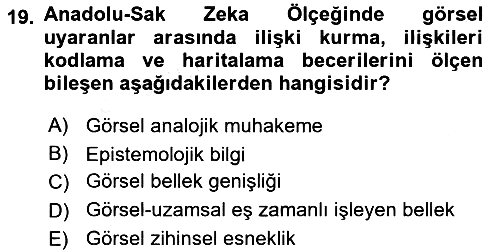 Eğitim Psikolojisi 2018-2019 Ara Sınav - 19. soru