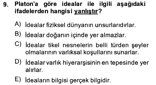 Epistemoloji 2013-2014 Ara Sınav - 9. soru